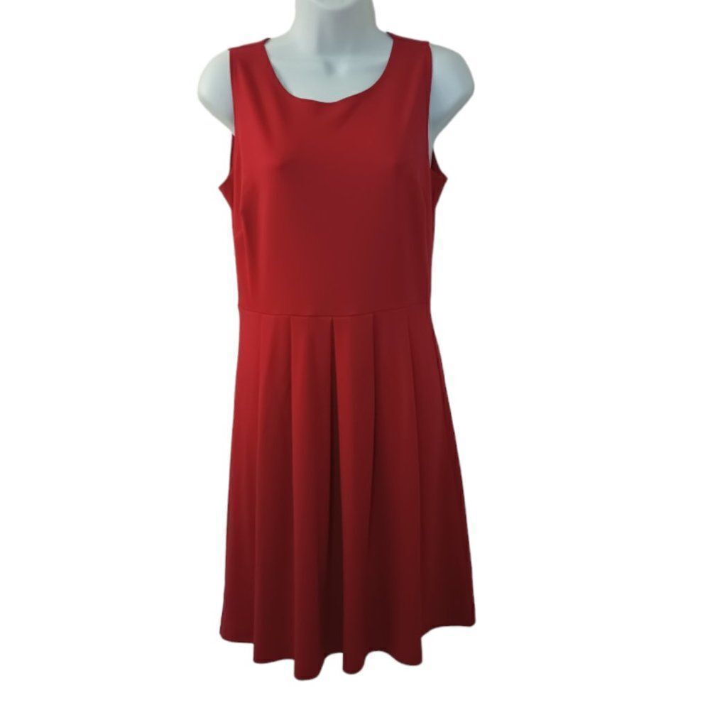 George Red Sleeveless Pleated Stretch Dress  Size 4/6‎